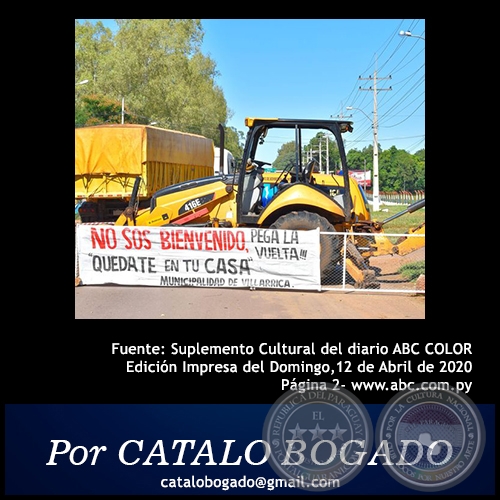 NO SOS BIENVENIDO - Por CATALO BOGADO - Domingo, 12 de Abril de 2020